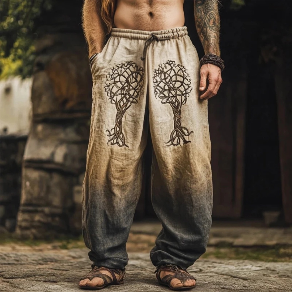 Men's Viking Vintage Life Tree Graphics Sweatpants