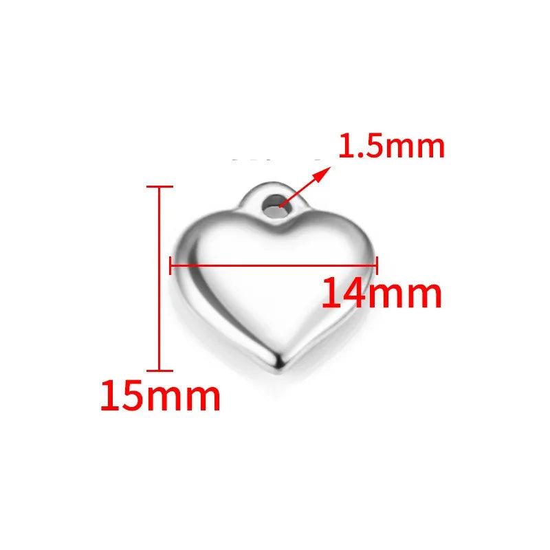 1 Piece 16.5*16.5mm 16.5*21.5mm 18*22.5mm Hole 1~1.9mm Hole 2~2.9mm 304 Stainless Steel 18K Gold Plated Moon Heart Shape Solid Color Jewelry Accessories Pendant