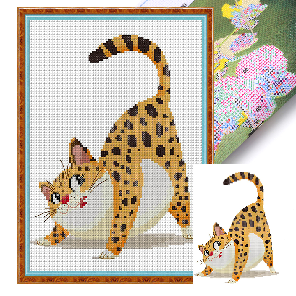 Naughty Cat Partial 14CT Pre-stamped Canvas(22*31cm) Cross Stitch(backstitch)