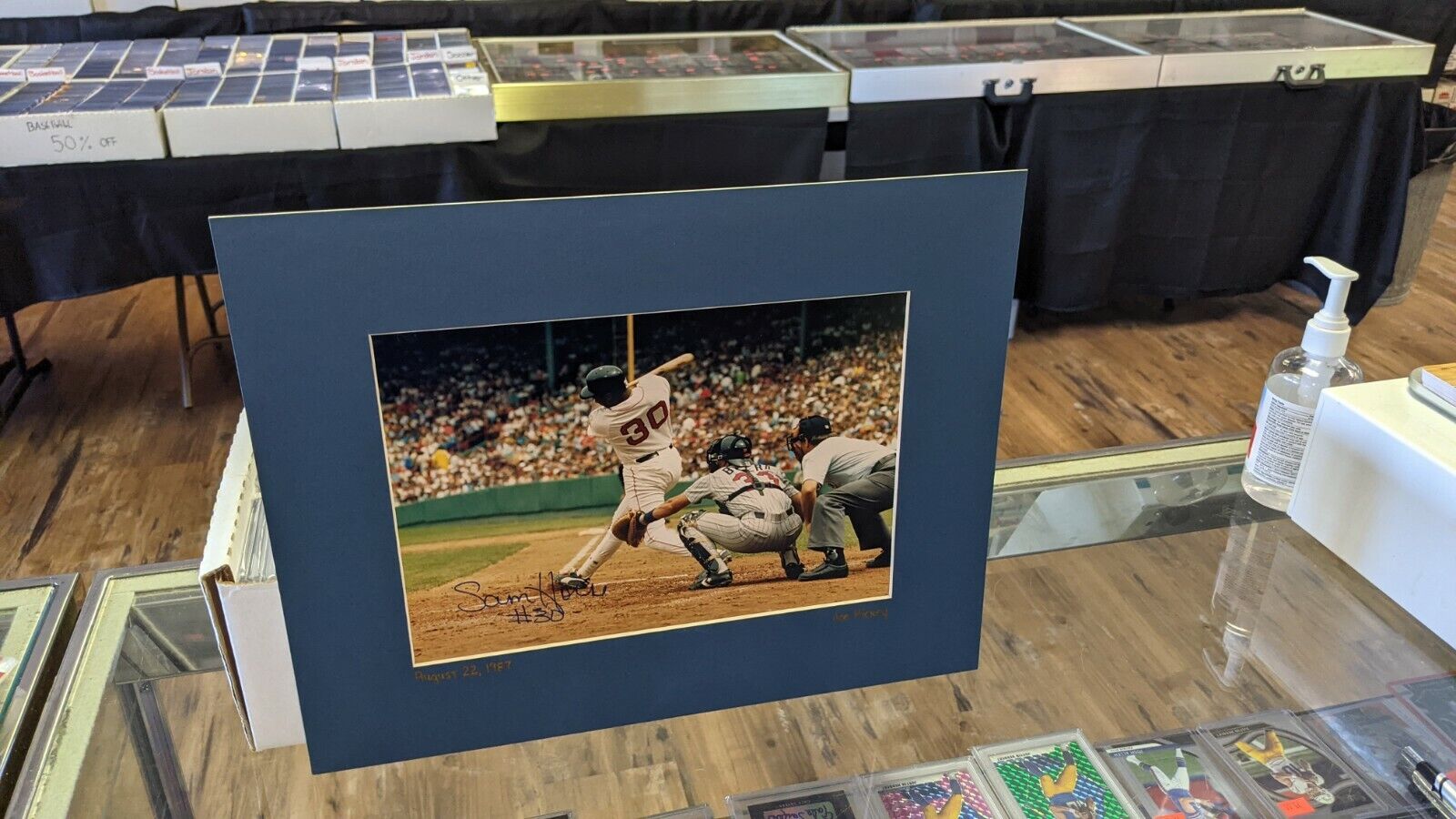 Sam Horn Boston Red Sox Signed 8x10 Personal Photo Poster painting Matted W/Our COA READ