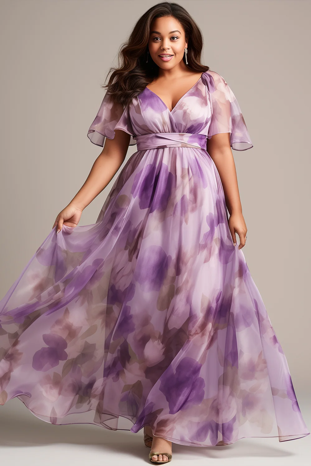 friends rachel bridesmaid dress Chic A-Line Maxi Chiffon Plus Size Bridesmaid Dress COCOMELODY CB0775, Soft Blush