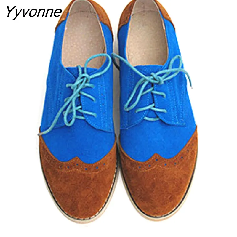 Yyvonne Women's Leather Summer Platform Sneakers Flat Casual Oxford Shoes Loafers Moccasins Spring Vintage for Woman 2023 Trend New