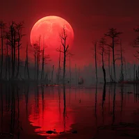 Blood Moon Swamp - Diamond Painting