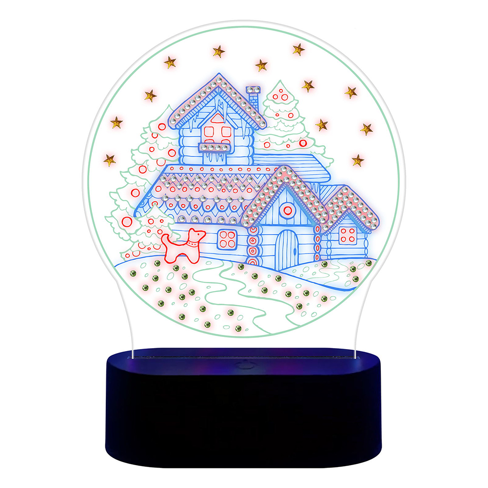 

Castle - 5D DIY Craft Changeable Light Lamp, 501 Original