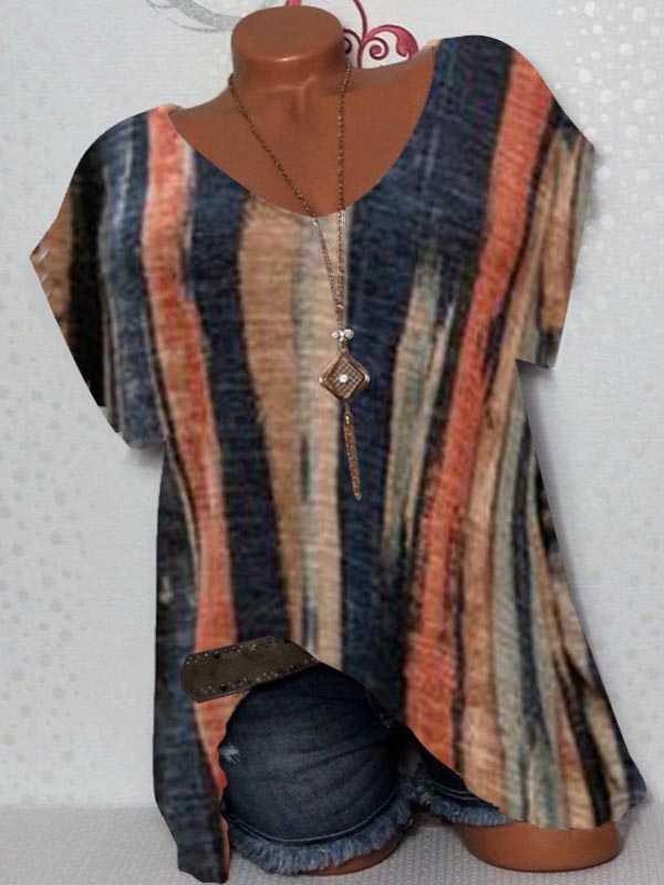 Women Long Sleeve V-neck Graphic Floral Printed Top