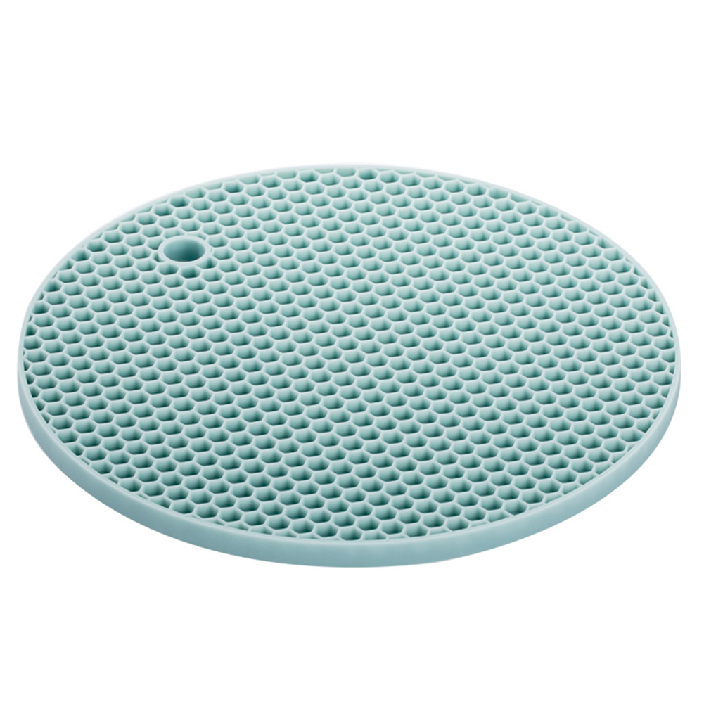 

Round Honeycomb Double Sided Placemat Heat Insulation Table Mat Pad Cushion, Light blue, 501 Original