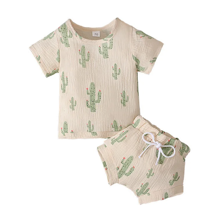 Baby Cactus Tee and Drawstring Shorts Set