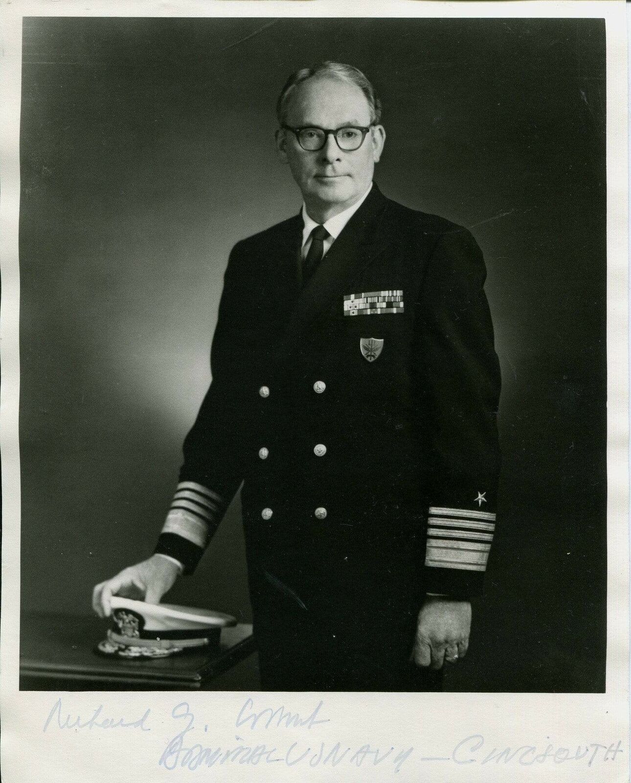 four-star admiral in the US Navy Richard G. Colbert autograph, signed Photo Poster painting