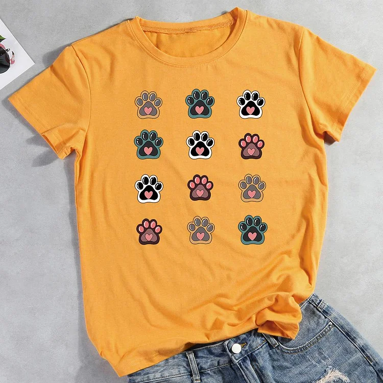 Cute Dog Heart Paw  Pet Animal Lover T-shirt Tee -012146-CB