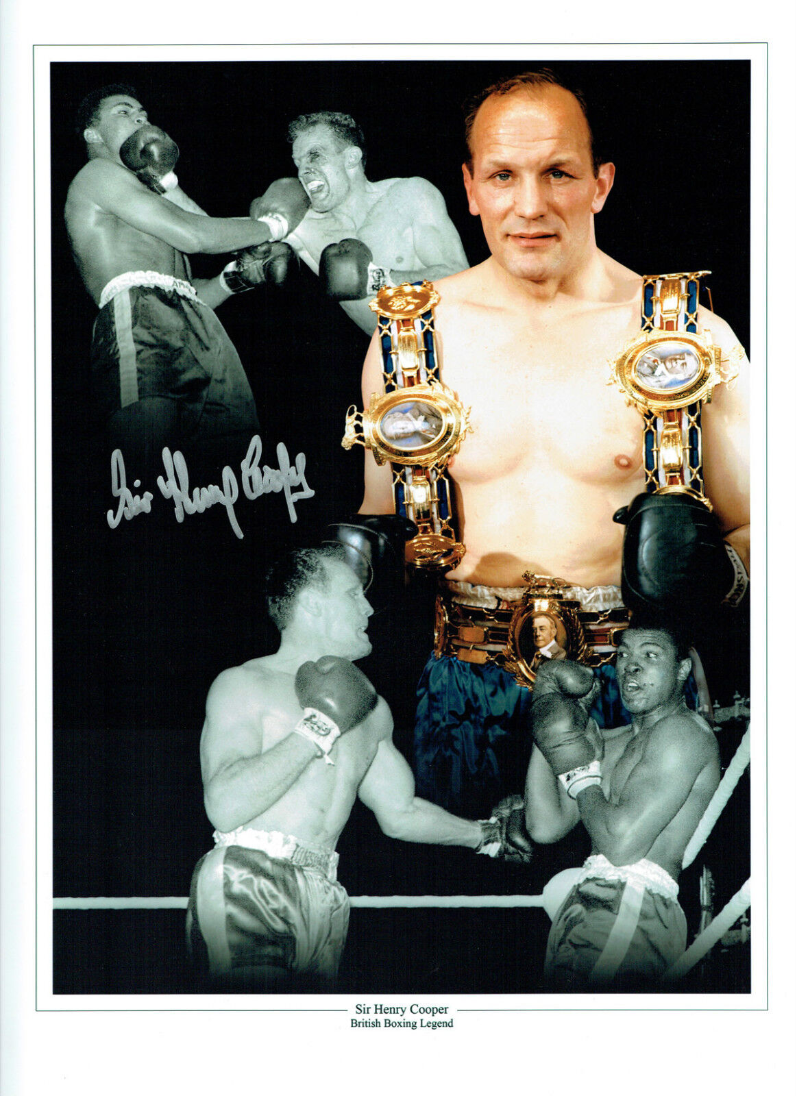 Sir Henry COOPER Signed Autograph Boxing RARE 16x12 Montage Photo Poster painting AFTAL COA