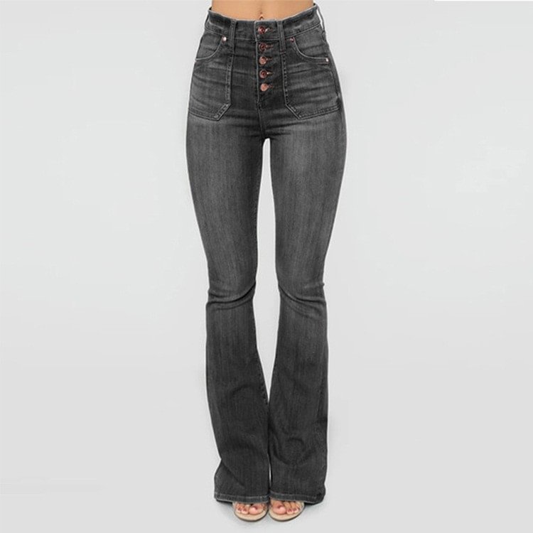 Women's Jeans Pocket Washed Slimming Denim Trousers For Women