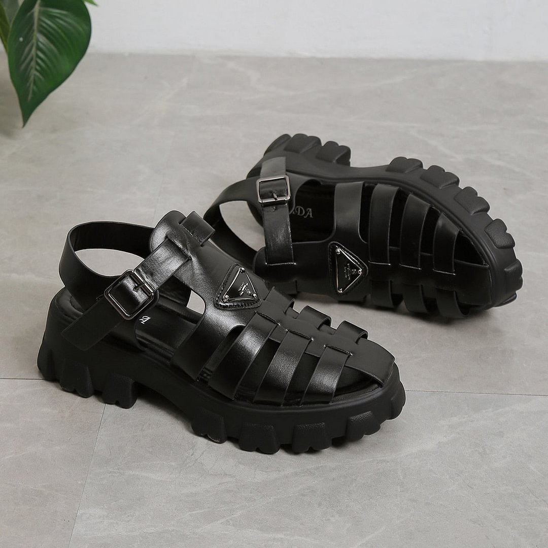 Back To School Summer Fashion Gladiator Women Narrow Band Cross-Tied Platform Square Heel Peep Toe Rome Design Sexy Mature Shoes Ladies Female