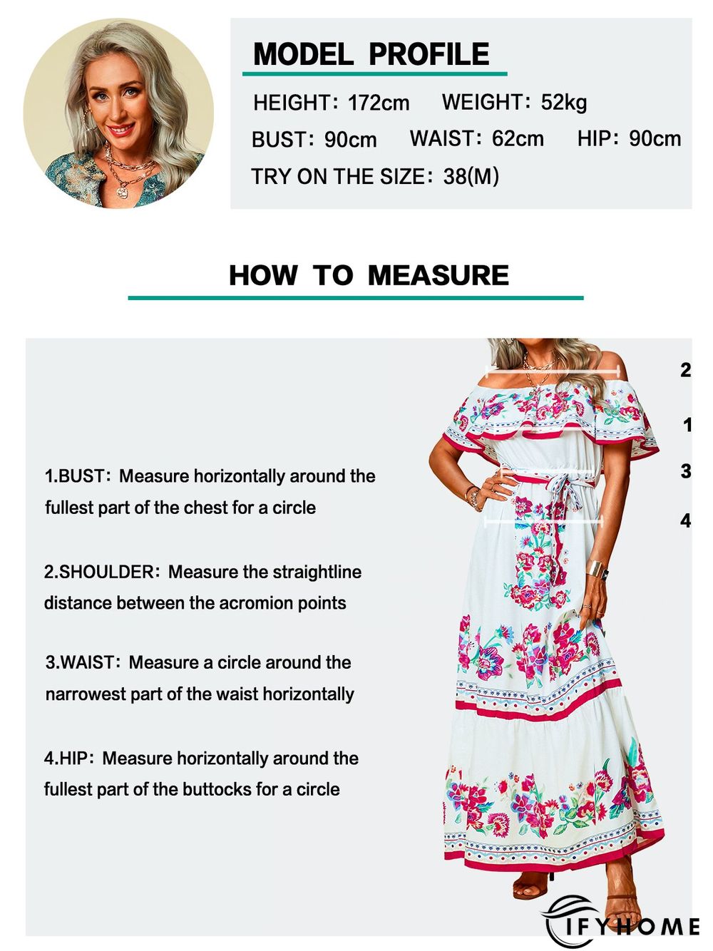 Off Shoulder Floral-Print Swing Cold Shoulder Weaving Dress | IFYHOME