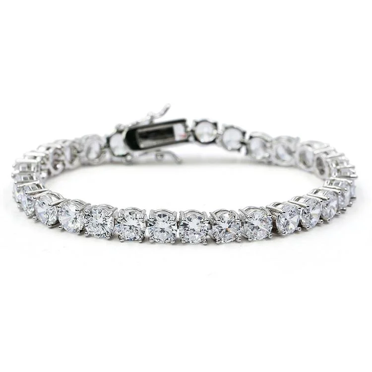 The Luxe Set - 5MM White Gold Iced Out Tennis Bracelet