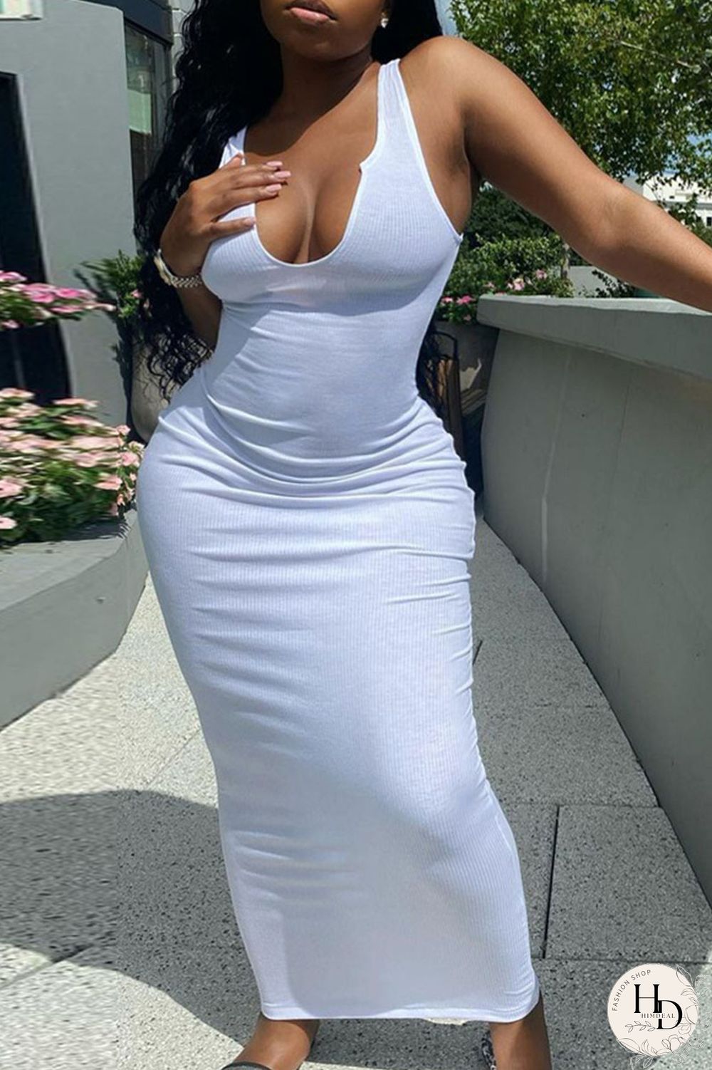 Light Purple Casual Daily Solid Split Joint V Neck A Line Dresses