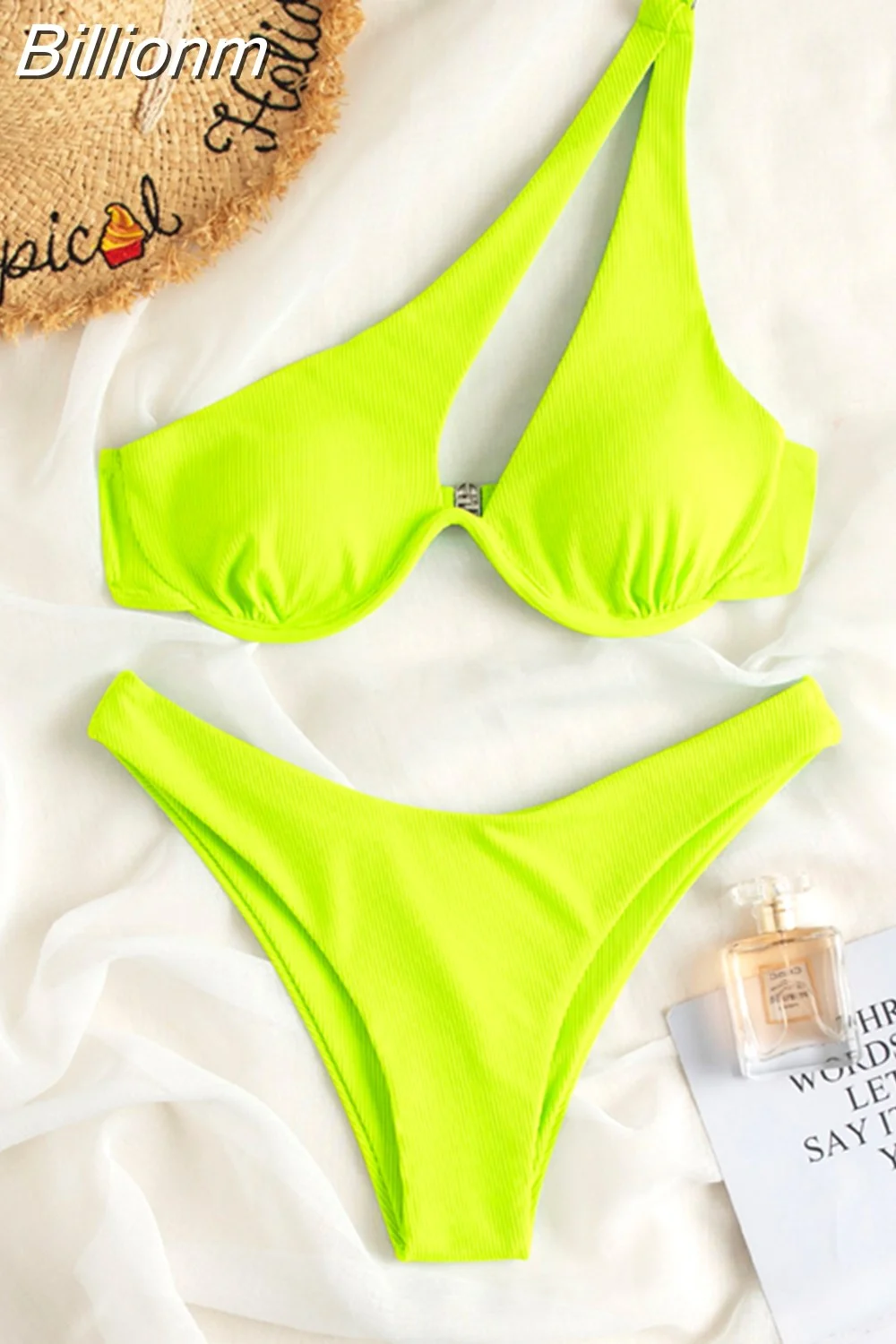 Billionm Bikinis 2023 Women's Swimwear Female Solid Swimsuit Swimming