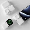 Portable Dual Plug Capsule Fast Charging Power Bank With IOS And Type-C Connector For Apple and Android Phones Wireless Charging Stand