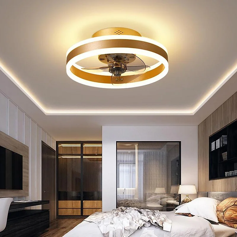 16'' Circular Dimmable LED Modern Ceiling Fan Light Chandelier with Fan