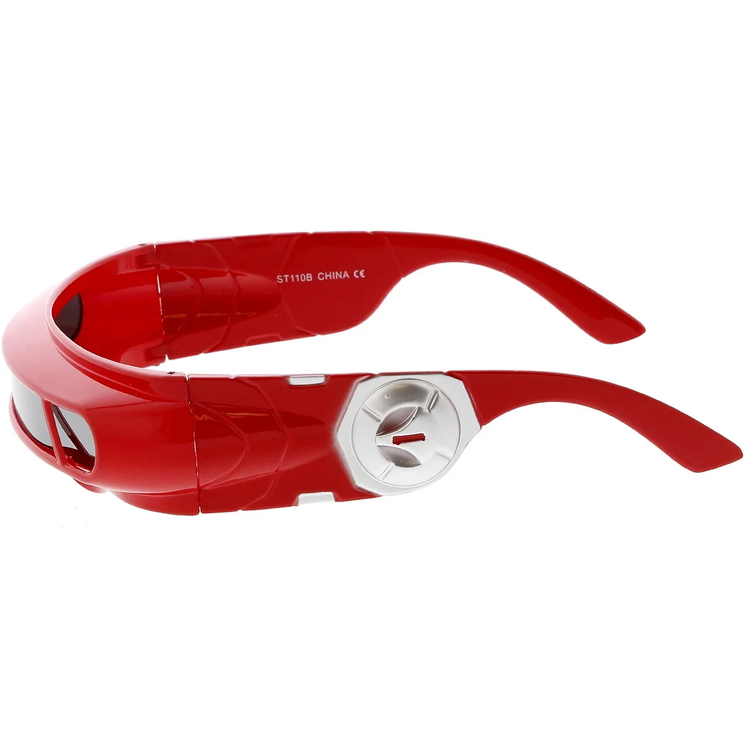 Futuristic Cyclops Shield Colored Mirror Mono Lens Wrap glasses 147mm