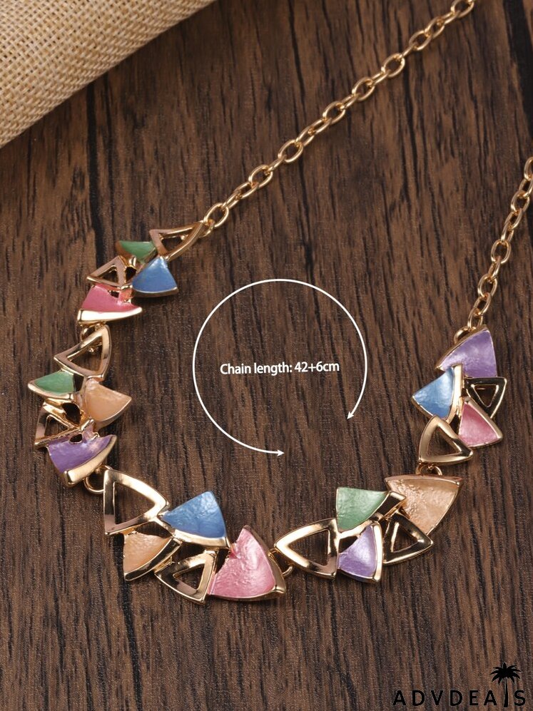 3pcs Triangle Decor Jewelry Set