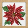 December - Poinsettia Partial Bead Embroidery Kit 9CT Pre-Printed Bead Cross stitch 23*23CM