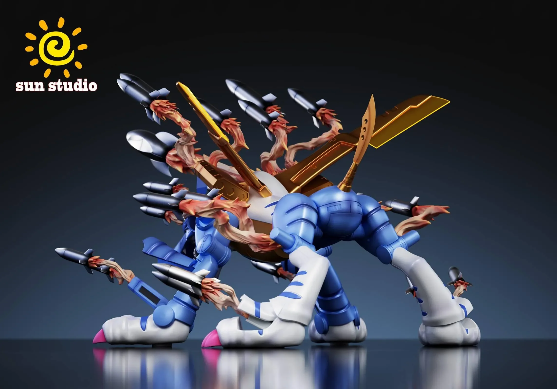 デジモン Sun-STUDIO デーモン フィギュア MetalGarurumon - Digimon Statue - sun Studio