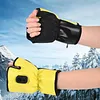 Rechargeable USB Fingerless Heated Gloves w/3 Heating Levels for Sports Skiing