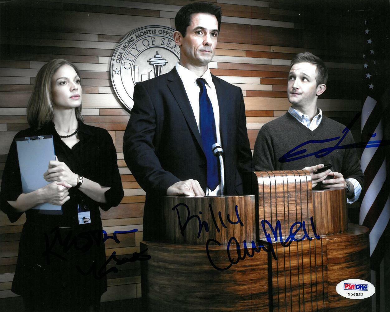 Campbell/Lehman/Ladin Signed The Killing Autographed 8x10 Photo Poster painting PSA/DNA #S56553