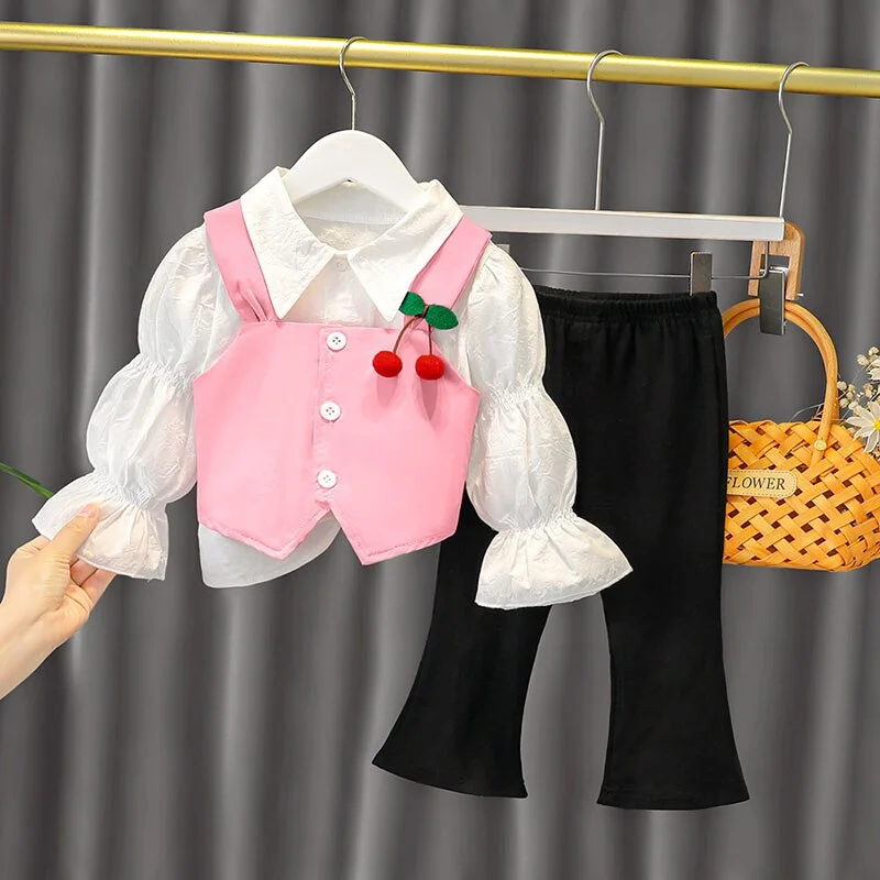 Spring And Autumn New Female Baby Outer Wear Party Casual Cute Autumn Style Children's Clothes Cartoon Two-Piece Suit