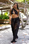 Ripped Fringed Casual Trousers Set