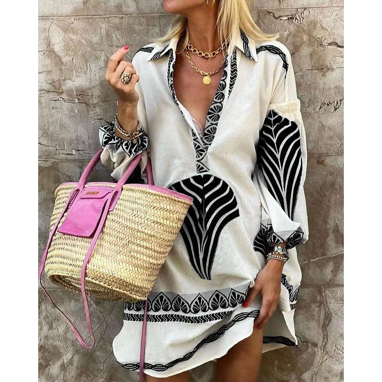 Casual long shirt Loose holiday split top