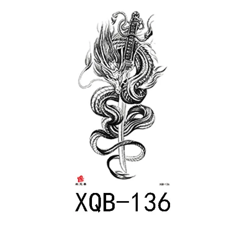 Small Full Arm Waterproof Tattoo Sticker Half Arm Arm Fierce Wolf Head Animal Arm Lasting European and American Tattoo Sticker