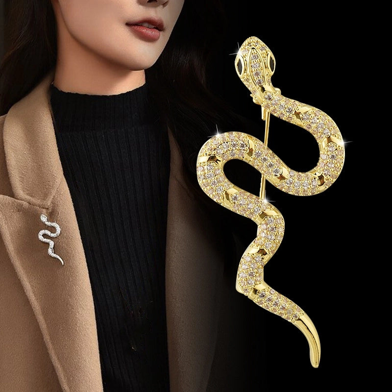 IG Style Pin Snake Alloy Inlay Rhinestones Women’s Brooches