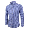 Breathable cotton long-sleeved plaid shirt