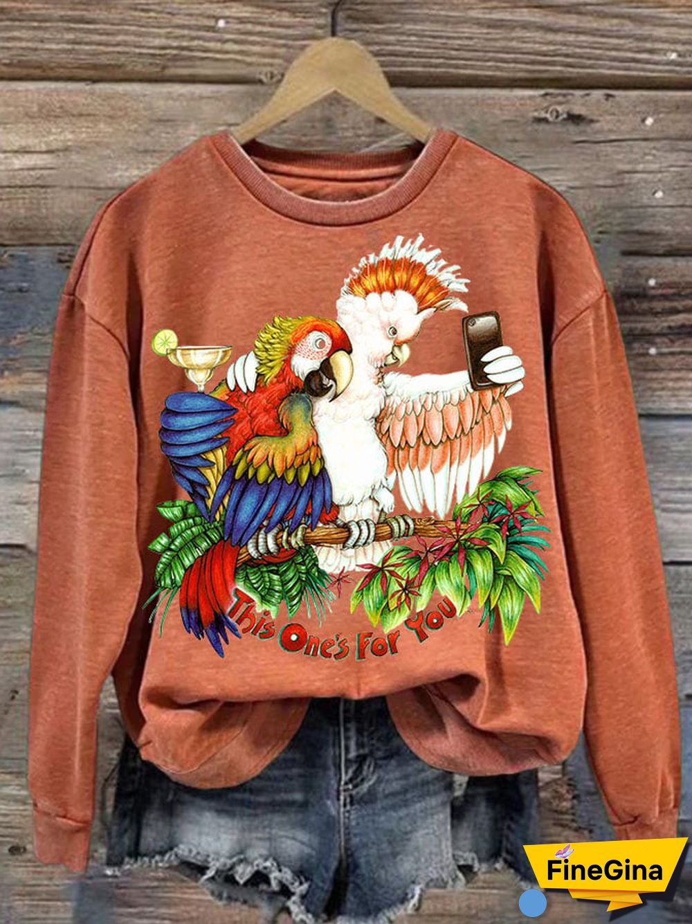 This One's For You Women's Printed Long Sleeve Sweatshirt