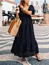 Simple Loose Short Sleeves Maxi Dress