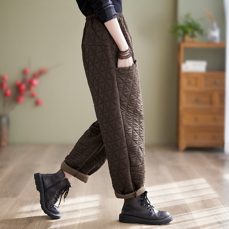 Vintage Plaid Thicked Cotton Harun Pants