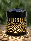 Decorative Solar Mandala Lights Waterproof Solar Powered Deck Step Wall Lights for Garden Post Patio Backyard Yard Decor