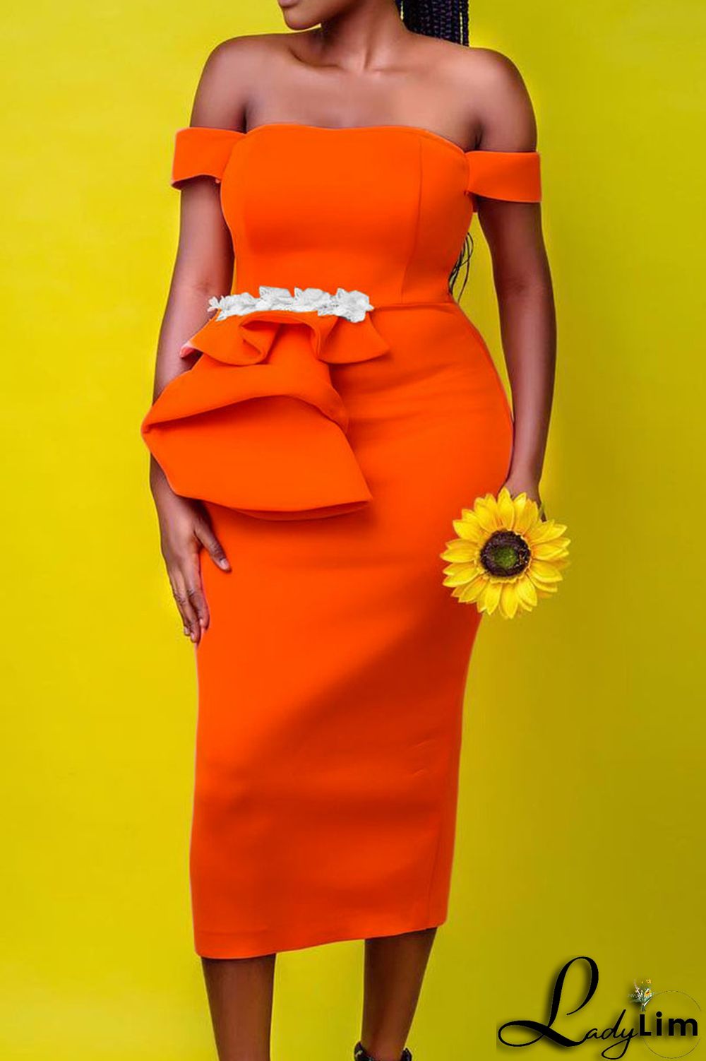 Sky Blue Celebrities Elegant Solid Split Joint Off the Shoulder One Step Skirt Dresses