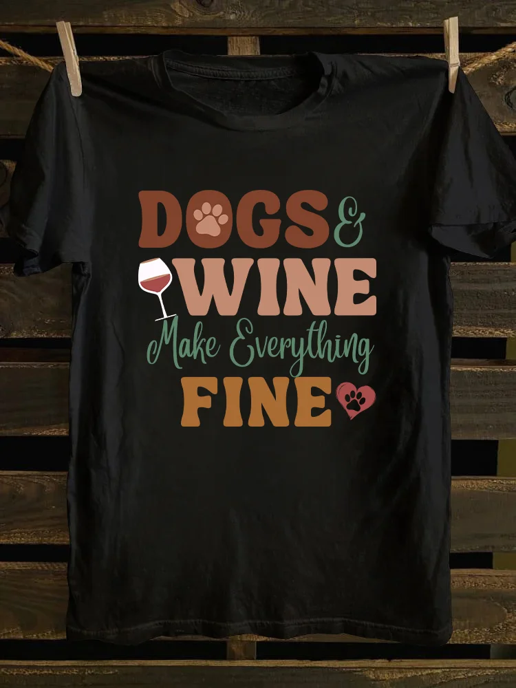 Dog And Wine Lover T-shirt