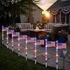 Independence Day Solar Lights with 8 Lighting Modes LED Patriotic Pathway Lights IP65 Waterproof for Outdoor Yard Garden 250th Anniversary Decor