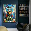 Cat Stained Glass-11CT Stamped Cross Stitch 40*60cm(Big Size)