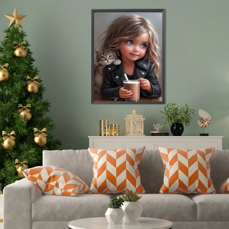 Cute Little Girl Christmas Diamond Art – All Diamond Painting Art