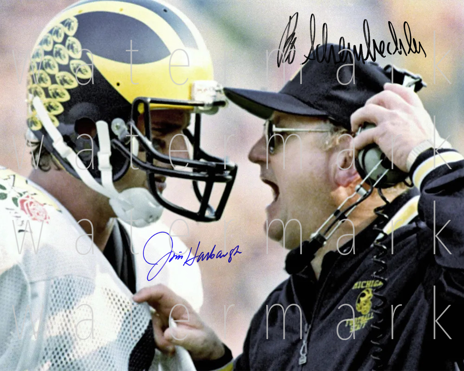 Jim Harbaugh & Bo Schembechler signed 8X10 Photo Poster painting picture poster wall art RP