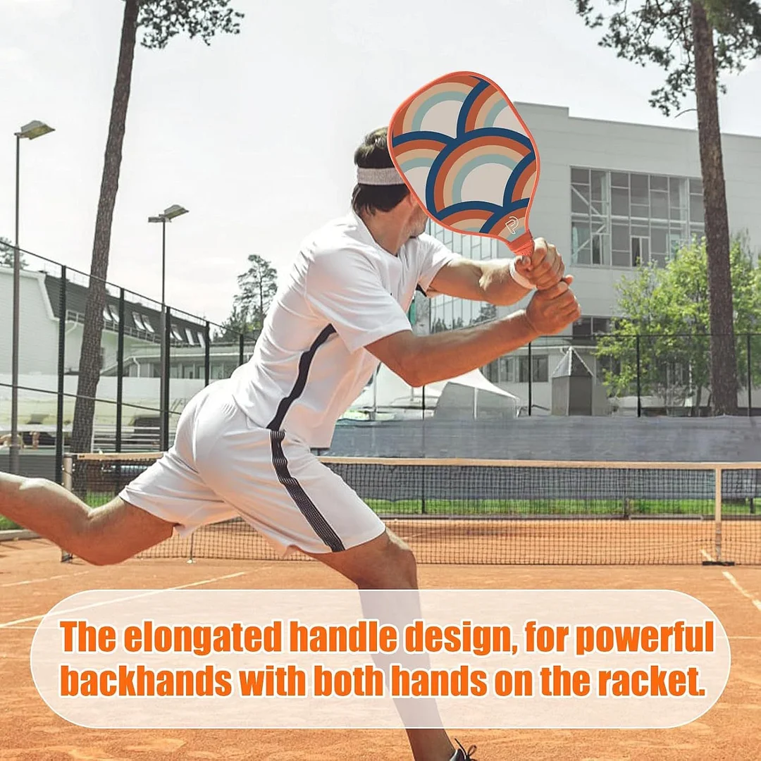 Orange 9-Layer Wooden Pickleball Paddle with bag