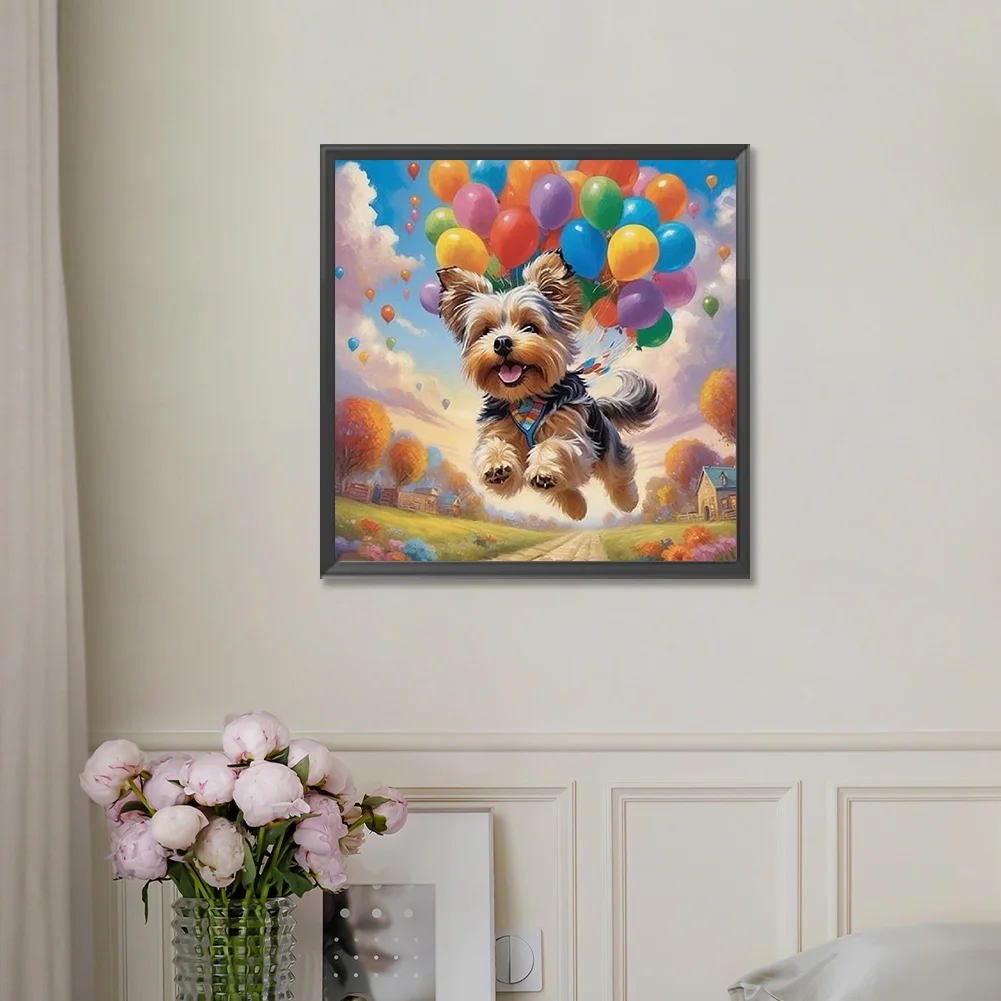 Diamond Painting - Full Round Drill - Balloon Puppy(Canvas|30*30cm)
