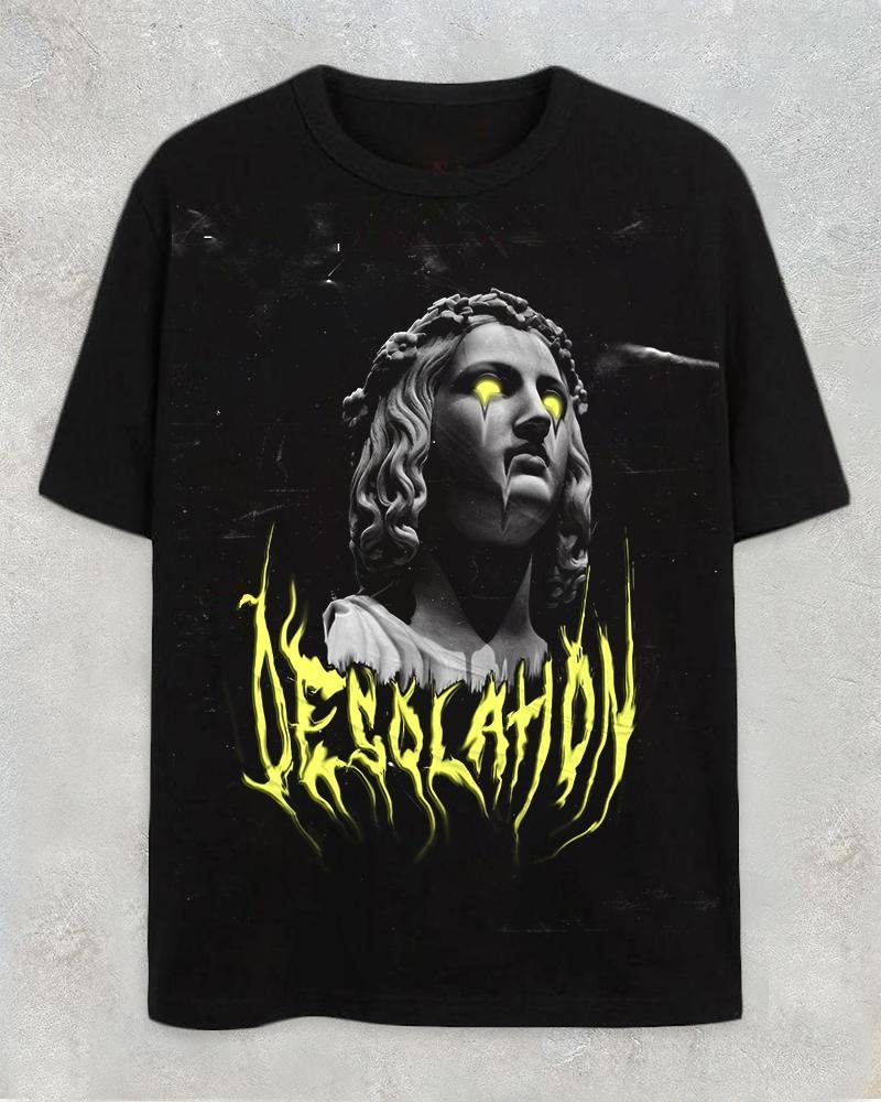 Men's casual plaster abstract printed short sleeves