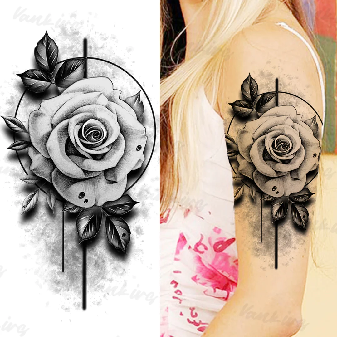 Sdrawing Lion Knight Temporary Tattoos For Men Adults Realistic Tiger Skeleton Fake Tattoo Sticker Arm Water Transfer Tatoos 3D