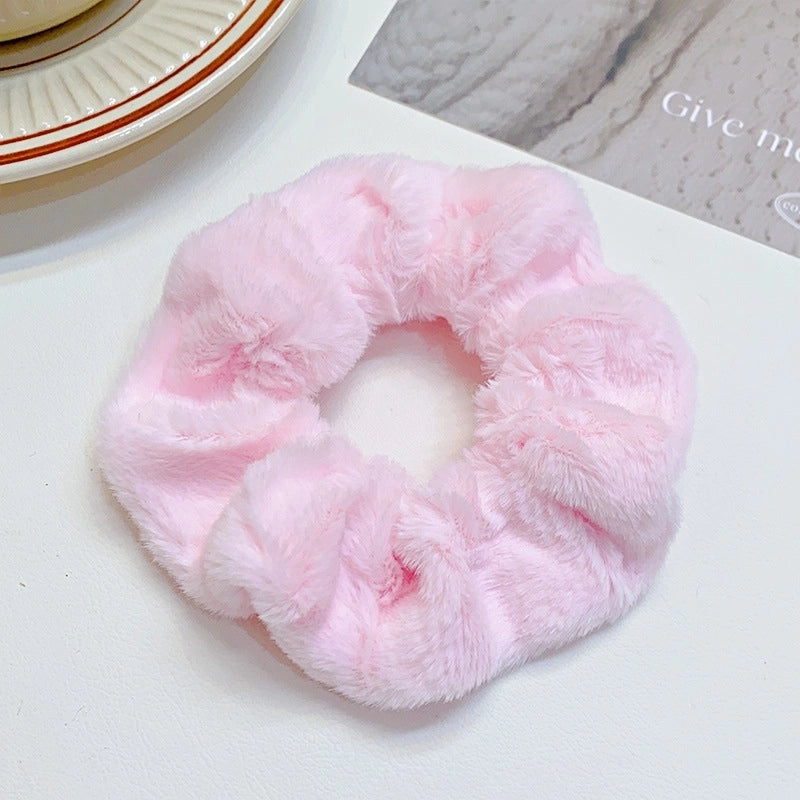 Women’s Pastoral Solid Color Commute Solid Color Flannel Hair Tie