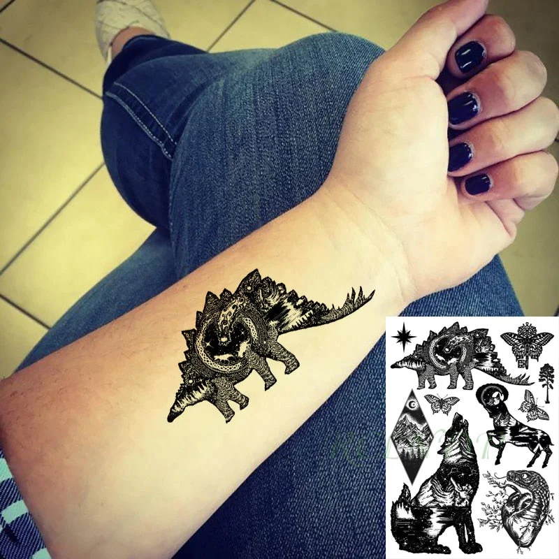 Waterproof Temporary Tattoo Sticker Triangle Line band Fake Tatto Personality Flash Tatoo Waist Arm Foot Tato for Girl Women Men